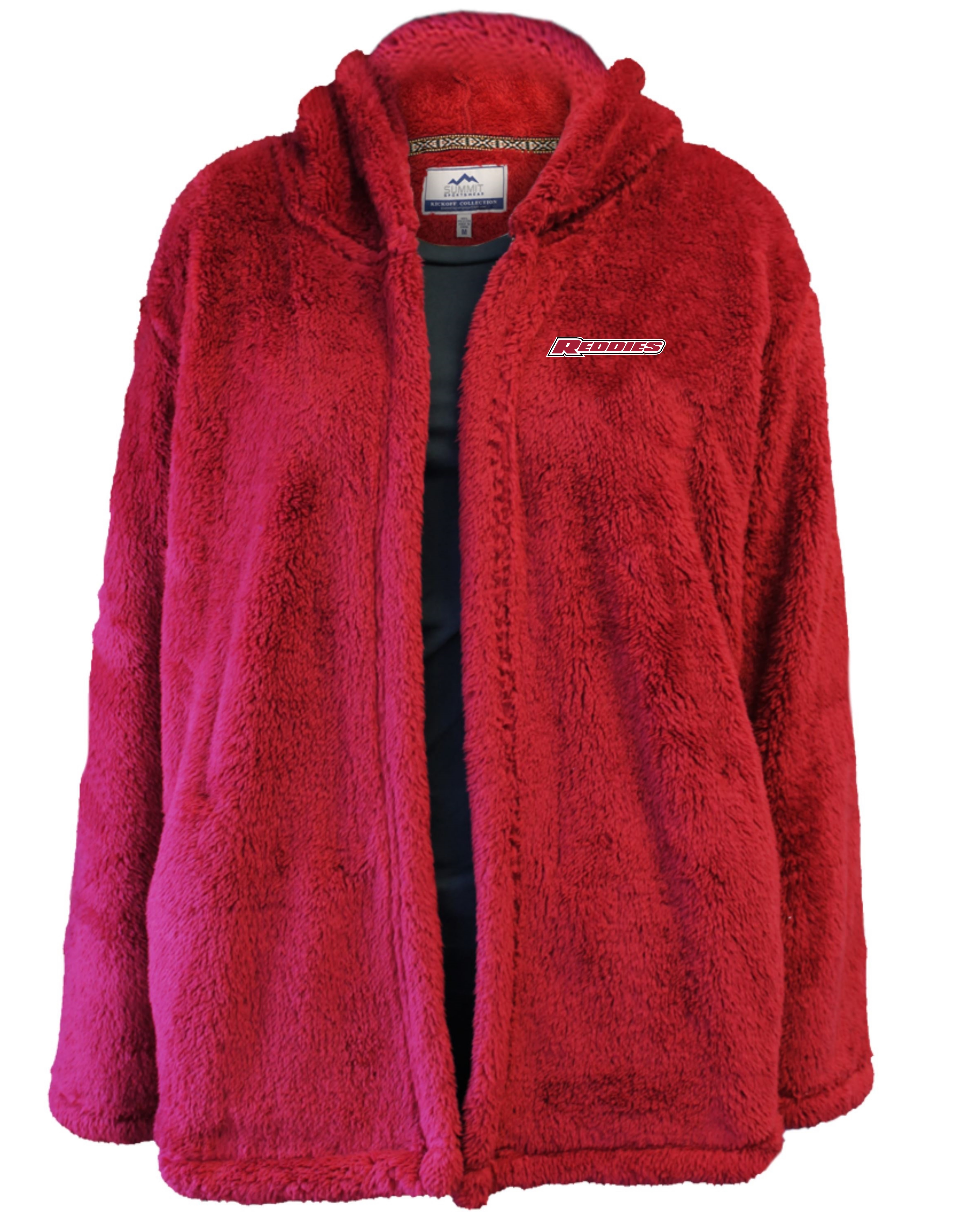 image of: Reddies Sherpa Double Plush No Zip Hooded Cardigan