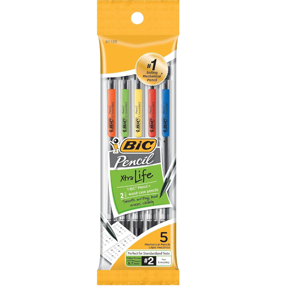 image of: BIC Xtra Smooth .7mm Mechanical Pencil, 5 Pack
