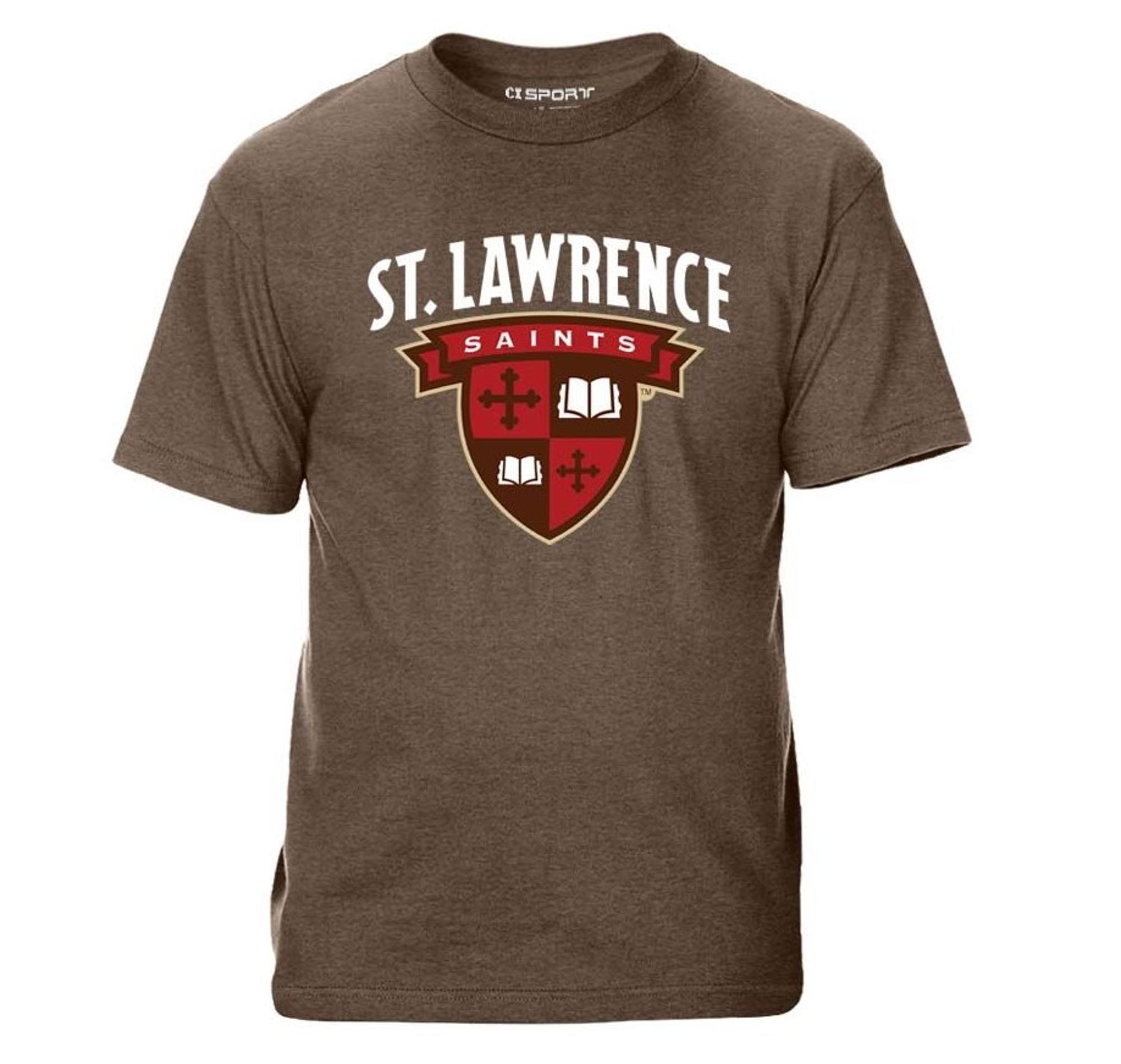 image of: Brown Tee with St. Lawrence Saints Shield