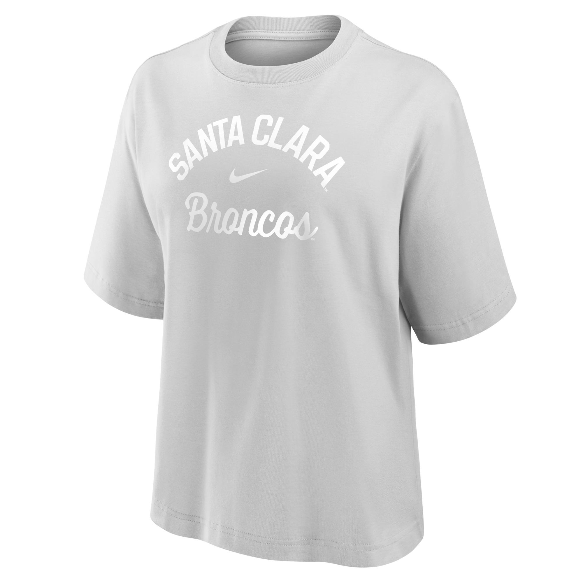 Product image 1 of 1 for Santa Clara Broncos Nike Women's Boxy Short Sleeve Tee, Neutral Grey