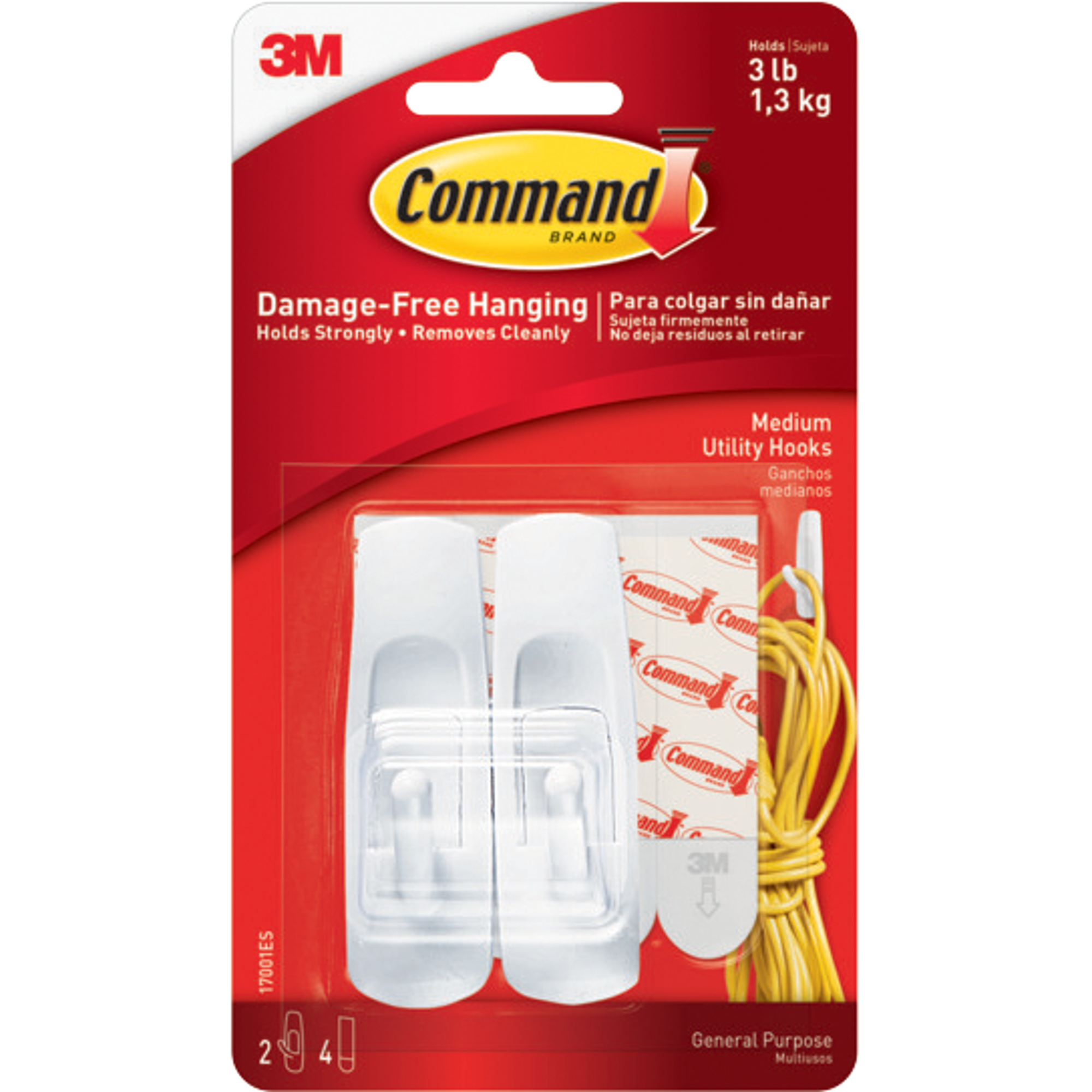 image of: Command Adhesive Designer Hook - White Medium 2Pk
