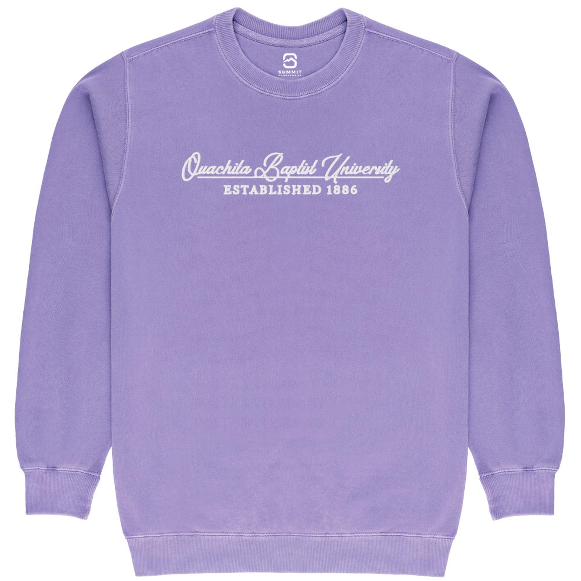 image of: Ouachita Baptist University Pigment Dyed Fleece Crew