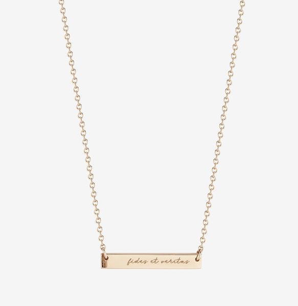 Kyle Cavan Fides Et Veritas Bar Necklace; $140.00