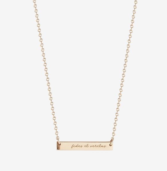 Kyle Cavan Fides Et Veritas Bar Necklace; $140.00