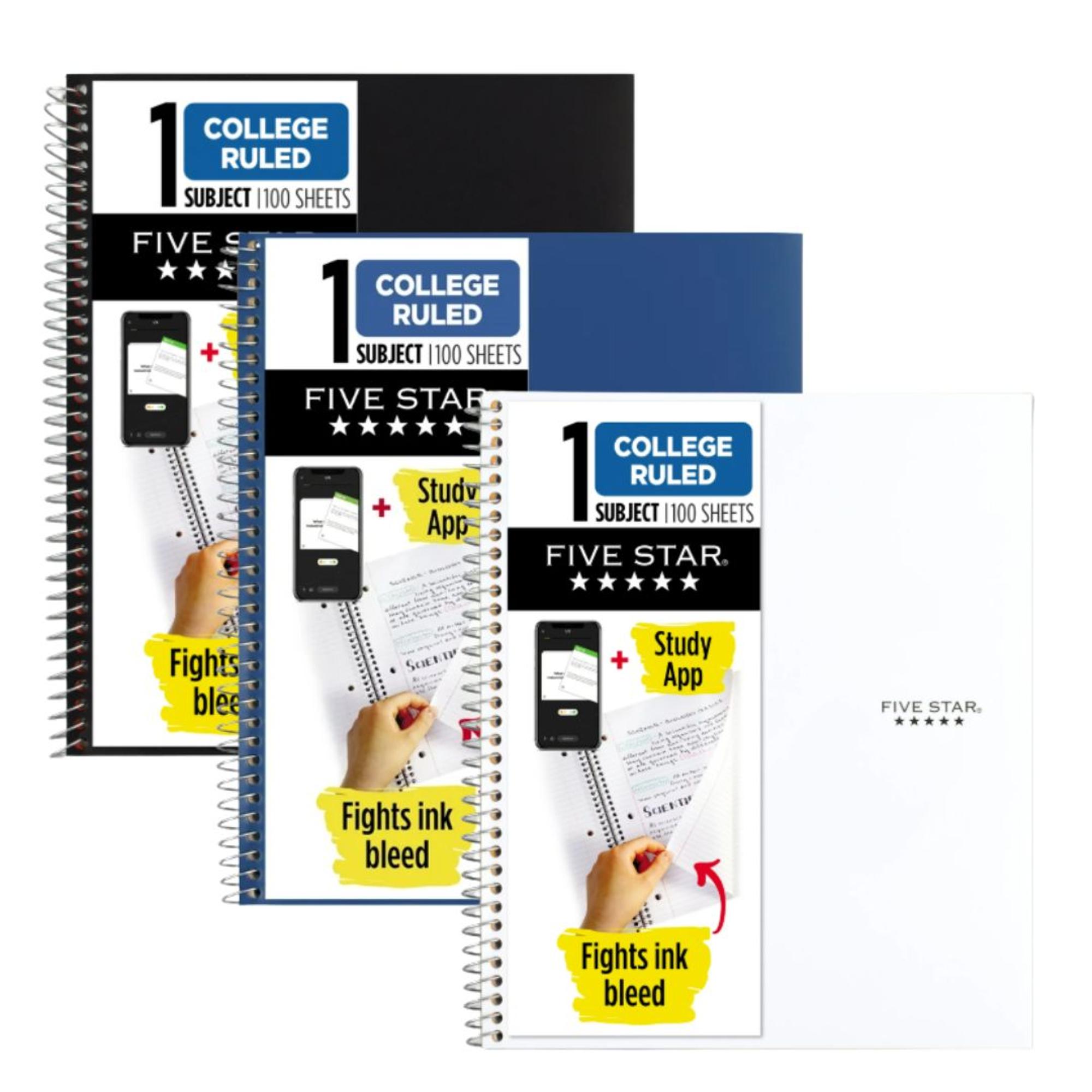 image of: Five Star - 1Sub Notebook - Assorted Colors
