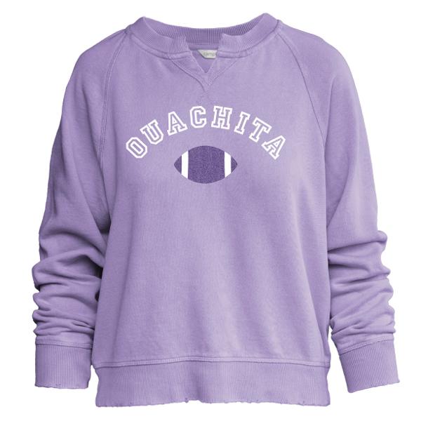 Ouachita Football Willow Washed Crew; $49.99