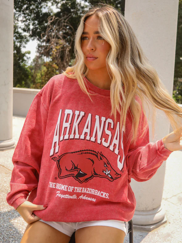 image of: Arkansas Razorbacks Mascot Cord Crewneck