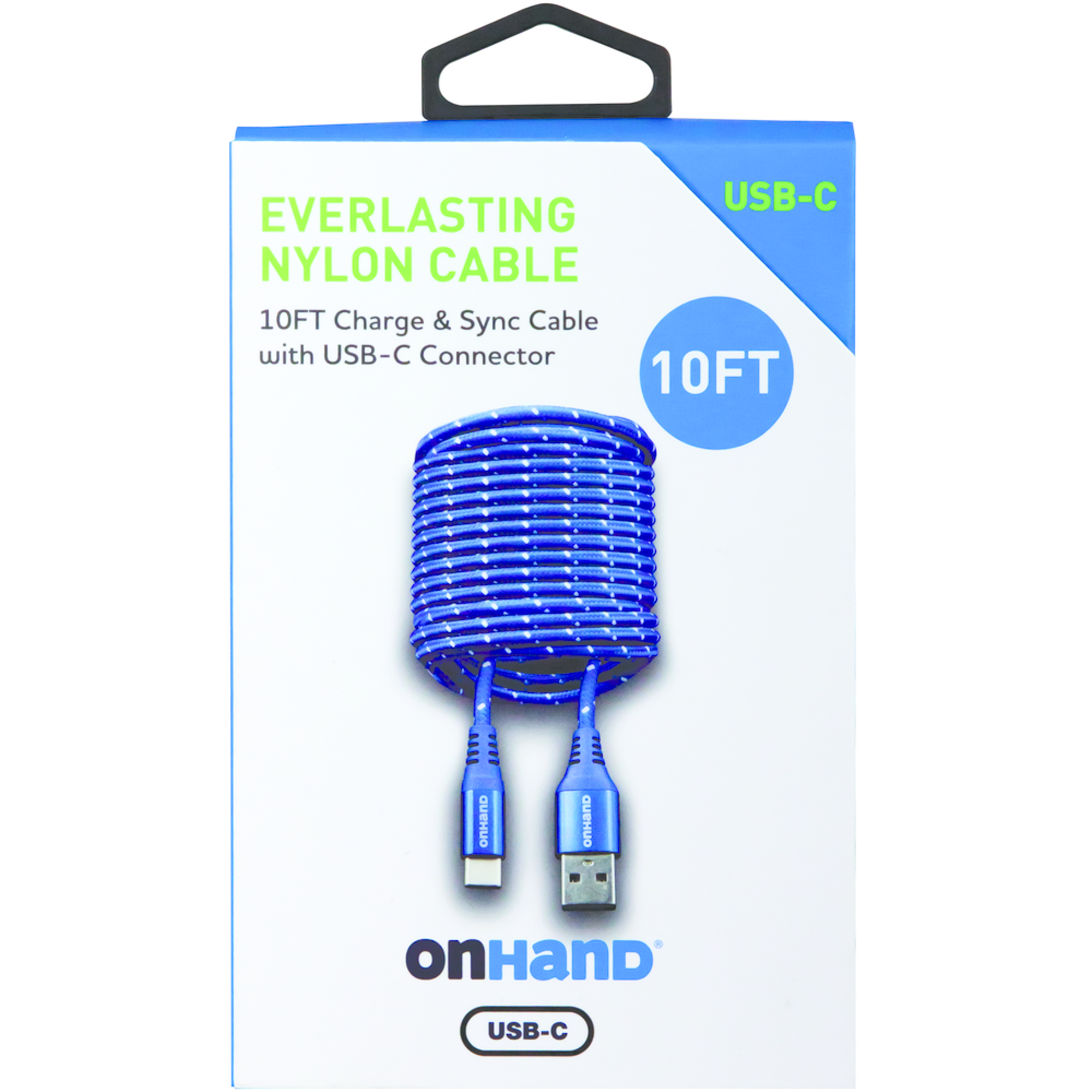 Product image 1 of 1 for OnHand Cable 10' BLUE