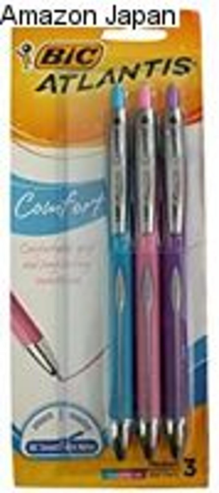 image of: Atlantis Comfort Retractable Ballpoint Pen - Asst 1.2mm 3Pk BP Fashion