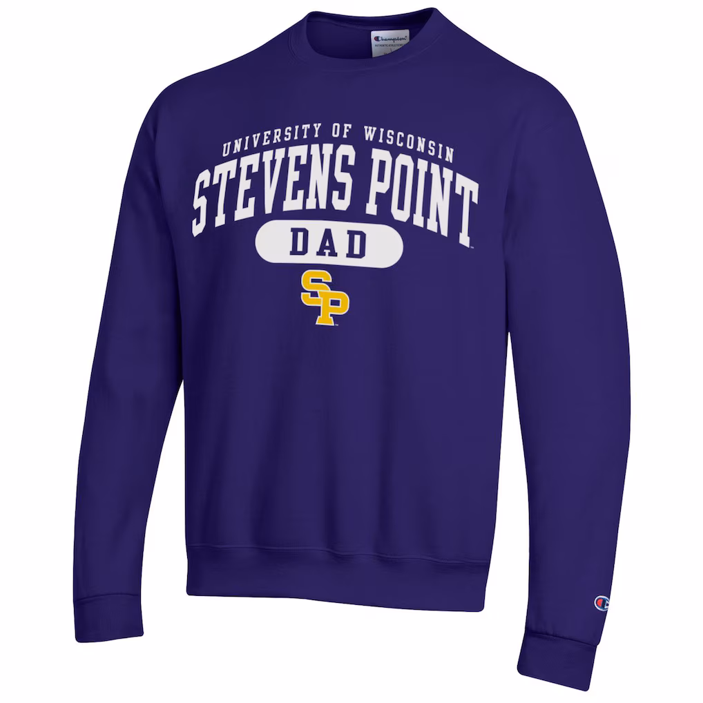Product image 1 of 1 for University of Wisconsin Stevens Point Dad Fleece Crew, Purple