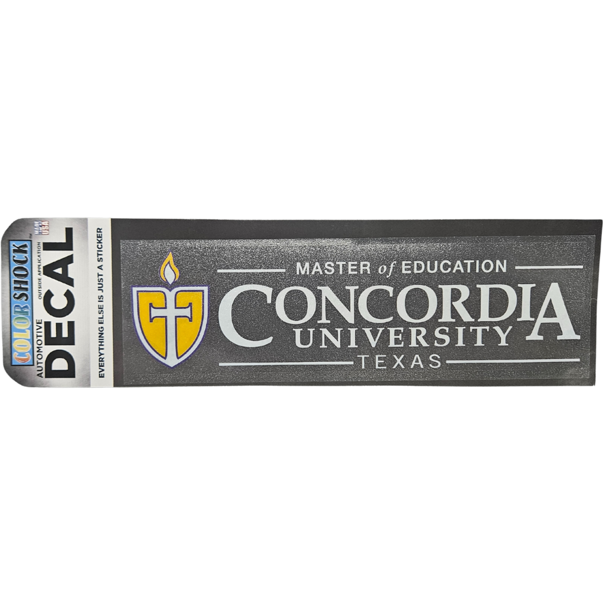 image of: ColorShock Decal - Shield Concordia Texas - Master of Education