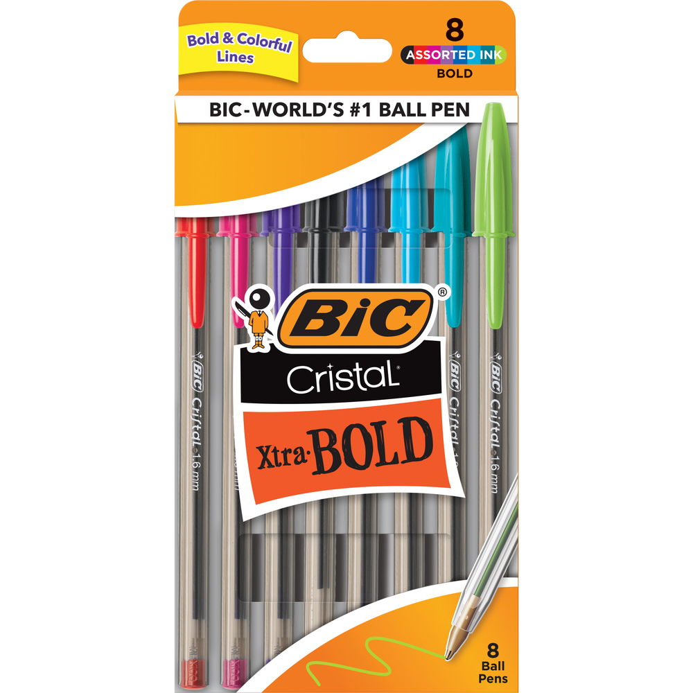 Product image 1 of 1 for Bic Cristal Xtra Bold Ballpoint Pen Asst. Fashion Colors