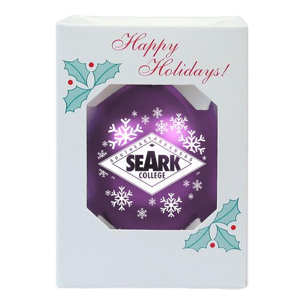 Southeast Arkansas College Shatterproof 3.25in Ornament, Purple; $13.98