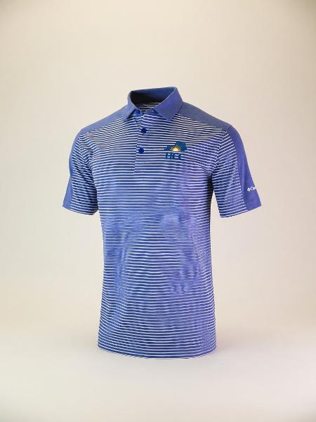 KHECC POLO IN CONTENTION STRIPE; $79.99