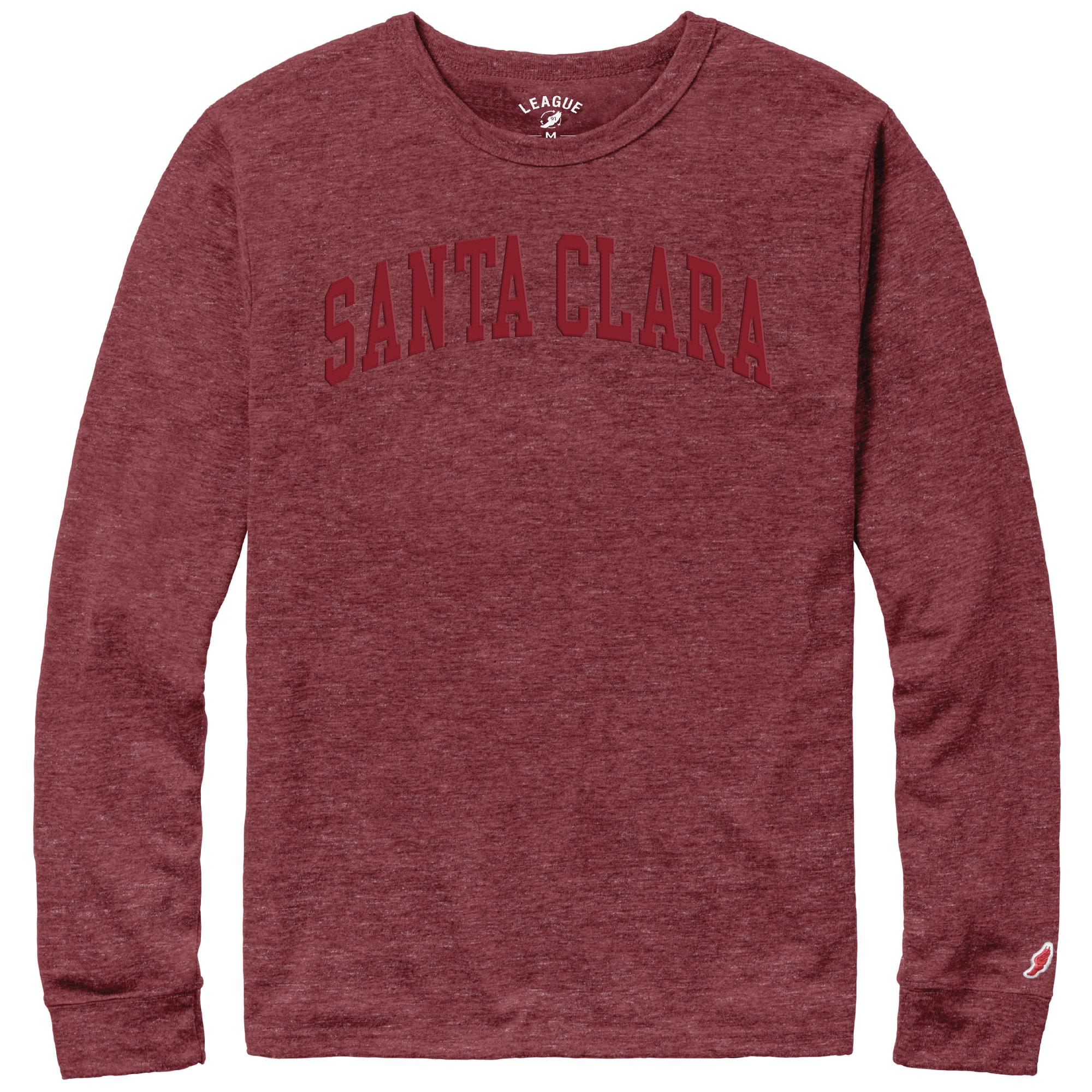 image of: Santa Clara Broncos Jersey Applique Victory Falls Long Sleeve Tee, Heather Garnet