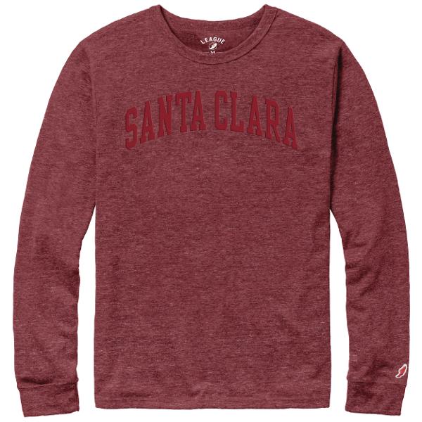 Santa Clara Broncos Jersey Applique Victory Falls Long Sleeve Tee, Heather Garnet; $44.98