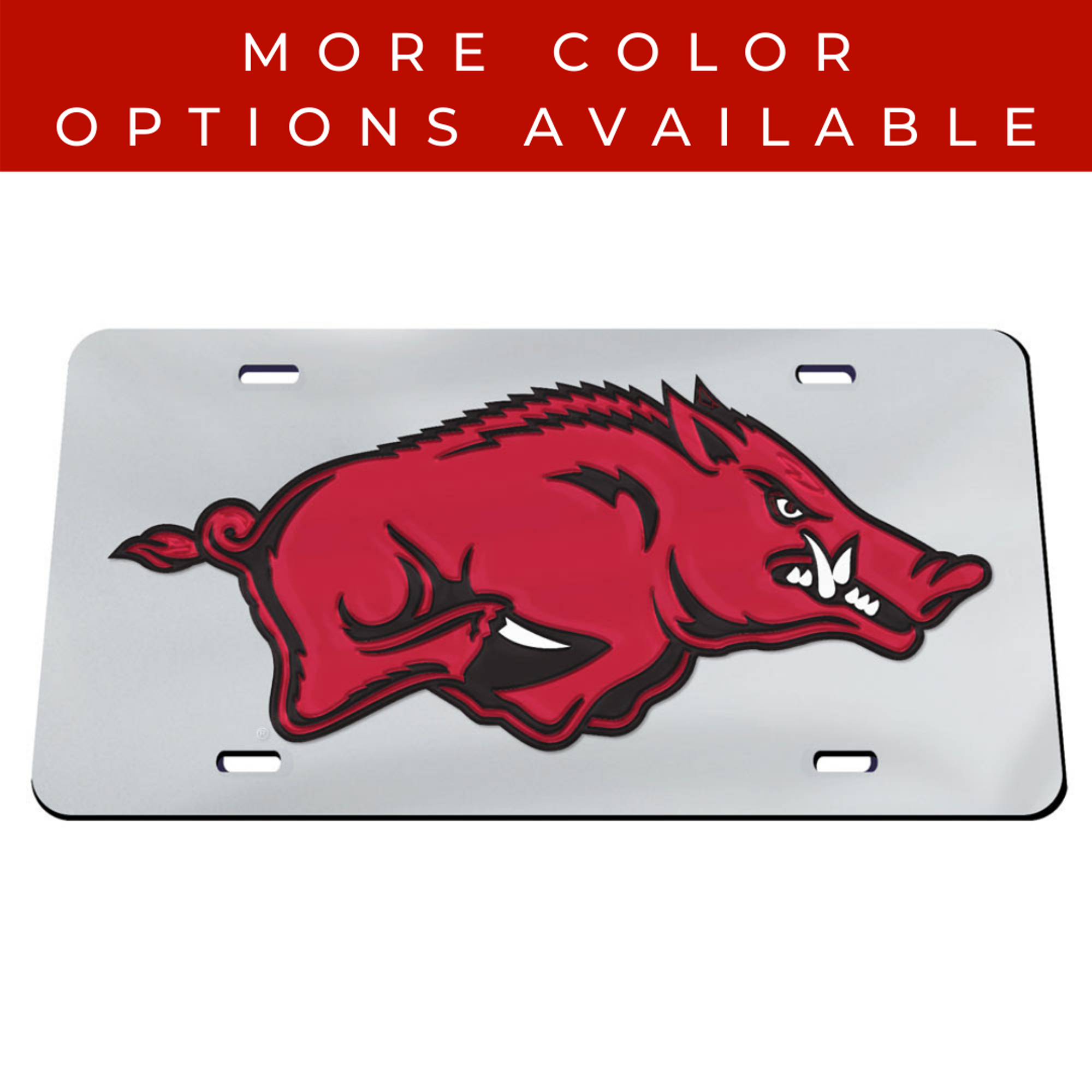 image of: Arkansas Razorbacks WinCraft Logo Crystal Mirror License Plate