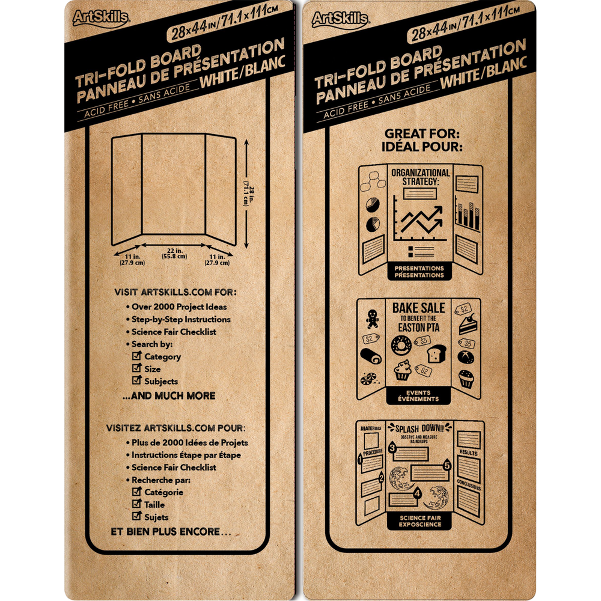 Product image 1 of 1 for Corrugate Trifold Display Board 28x44in