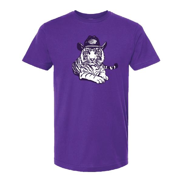Ouachita Tigers Cowboy Hat Essential Short Sleeve Tee; $24.99