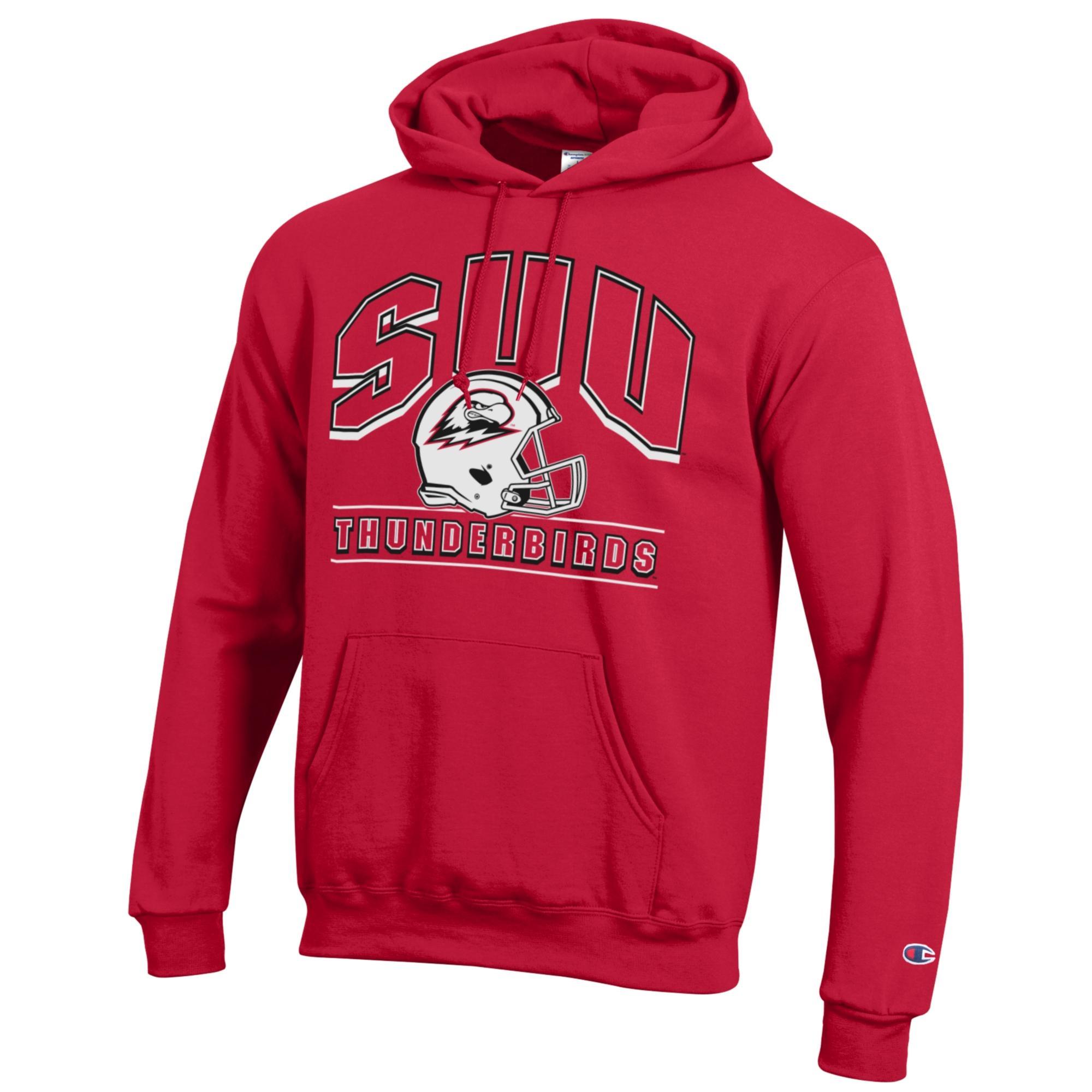 image of: CHAMPION HOOD RED SUU FOOTBALL HELMET