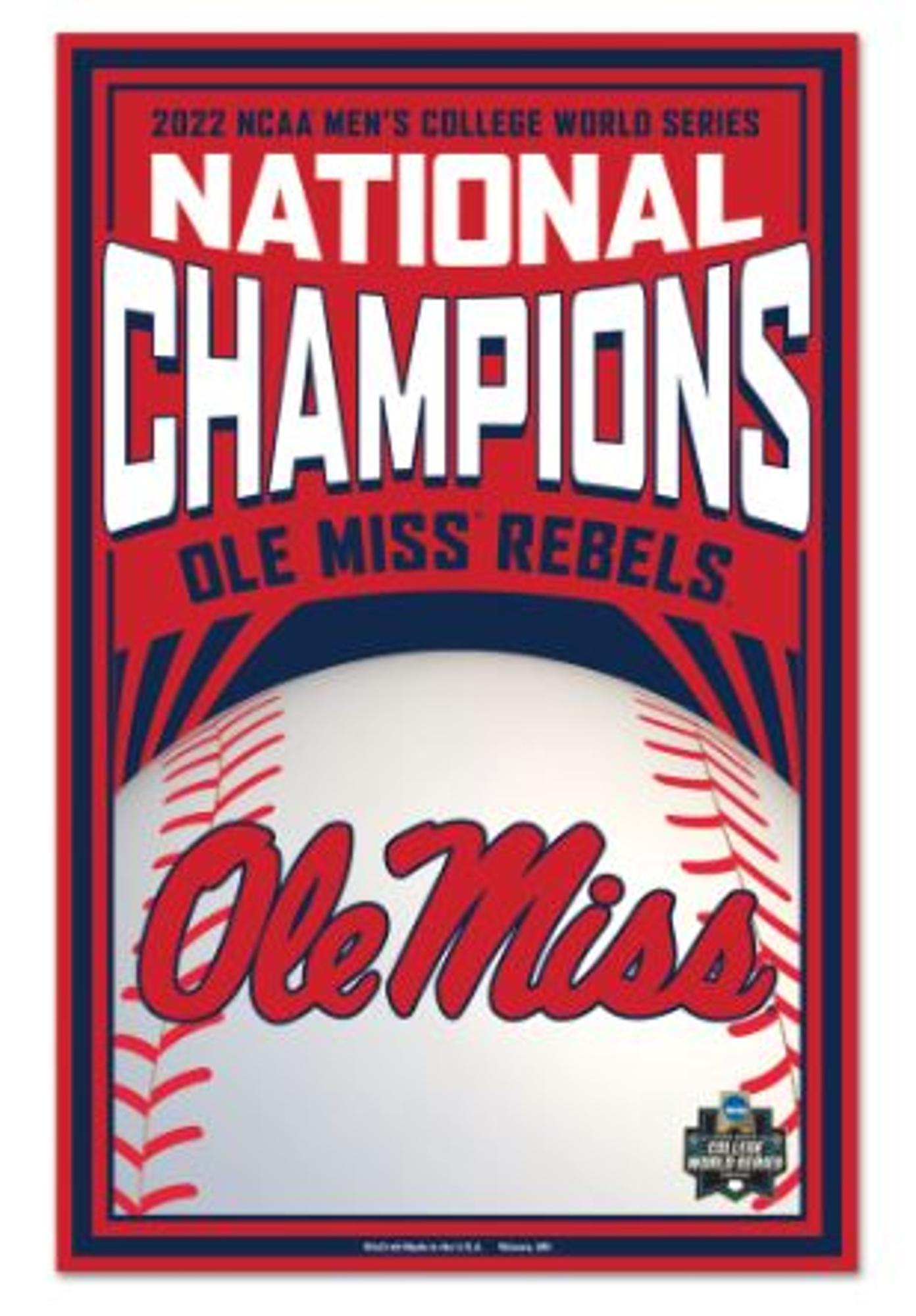 image of: Ole Miss Baseball College World Series Champion Wood Sign 11x17