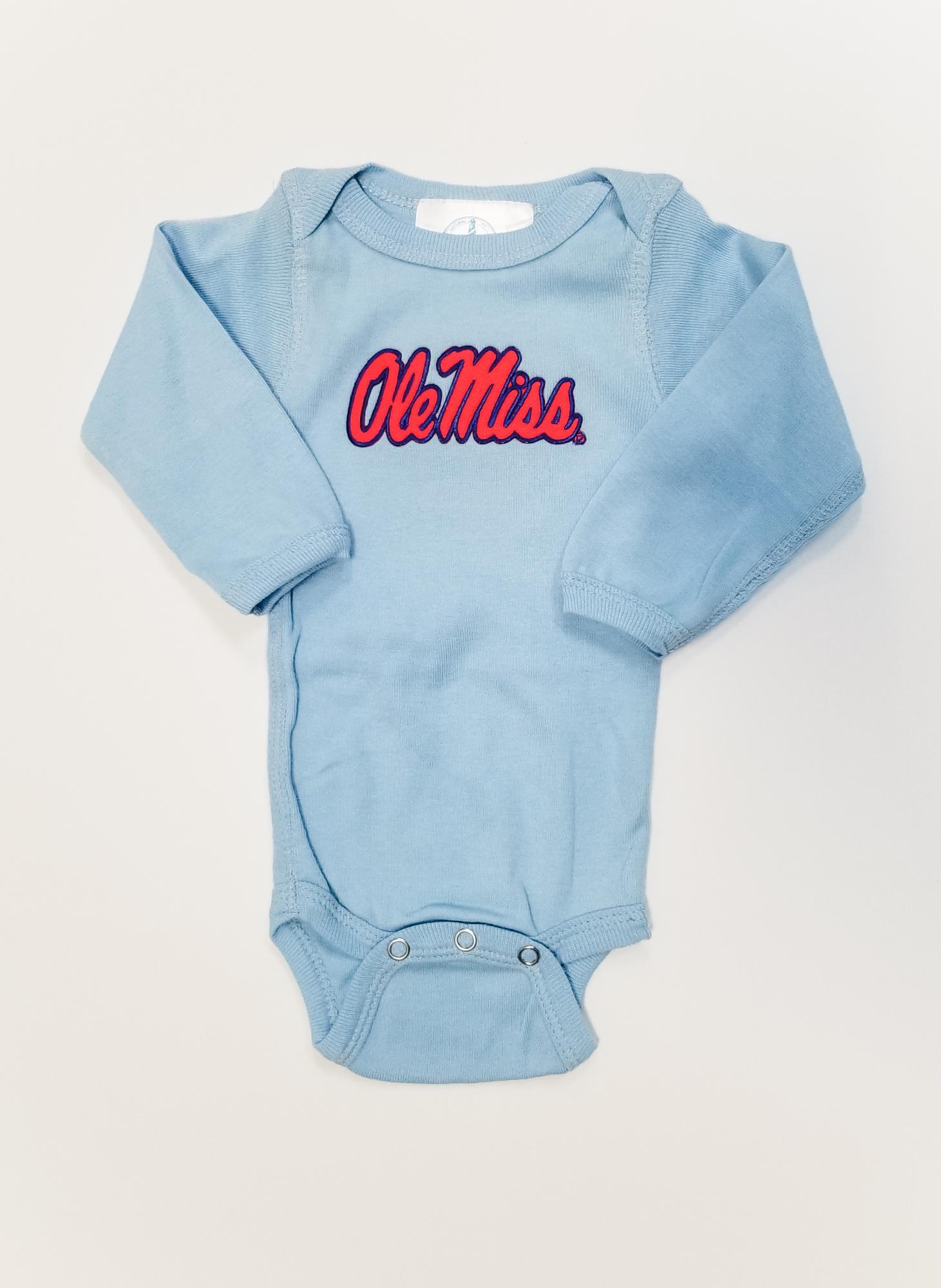 image of: Ole Miss Infant Long Sleeve Onesie Newborn Pink