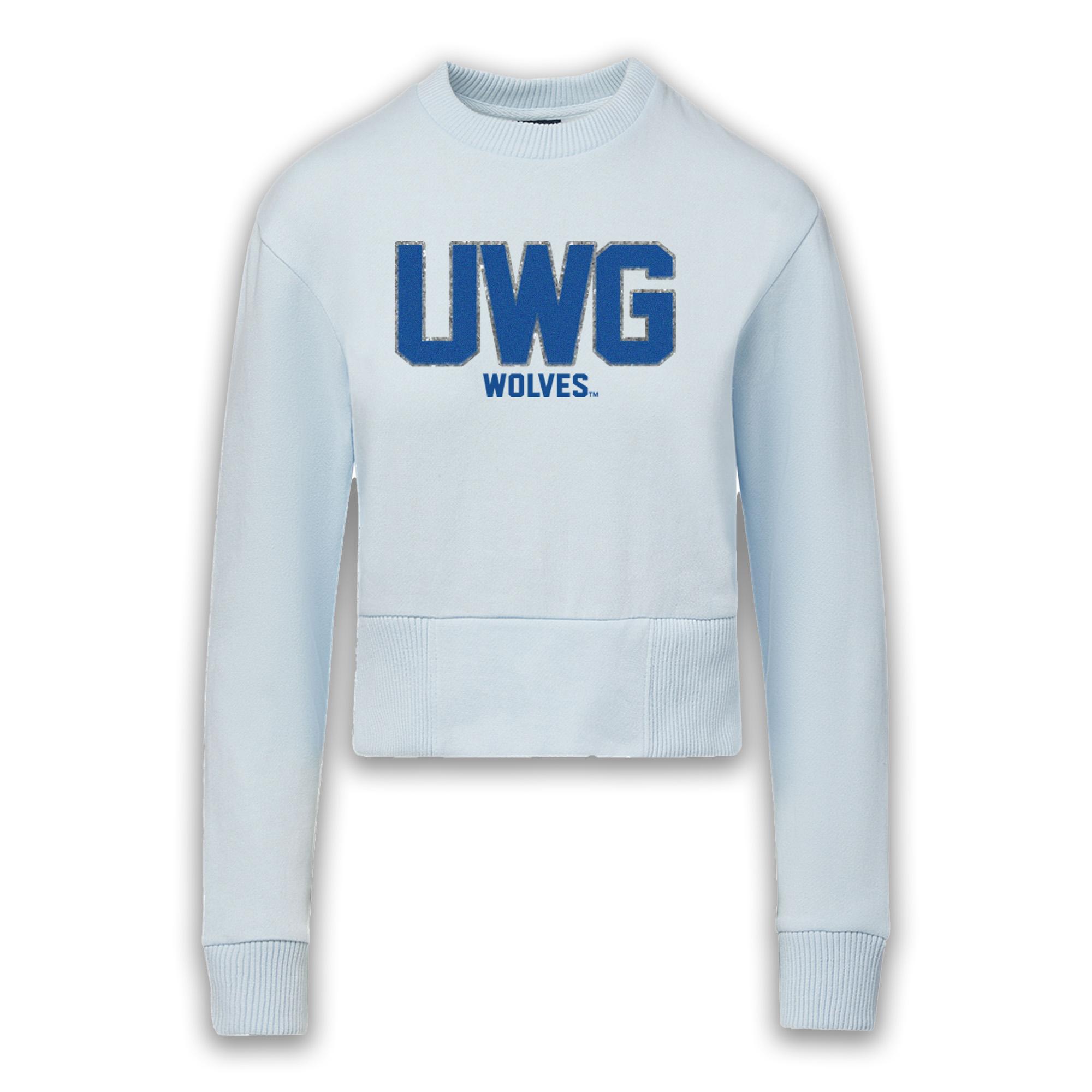 image of: UWG WOLVES TEXT CHENILLE ROMI EXTENDED RIB CREW