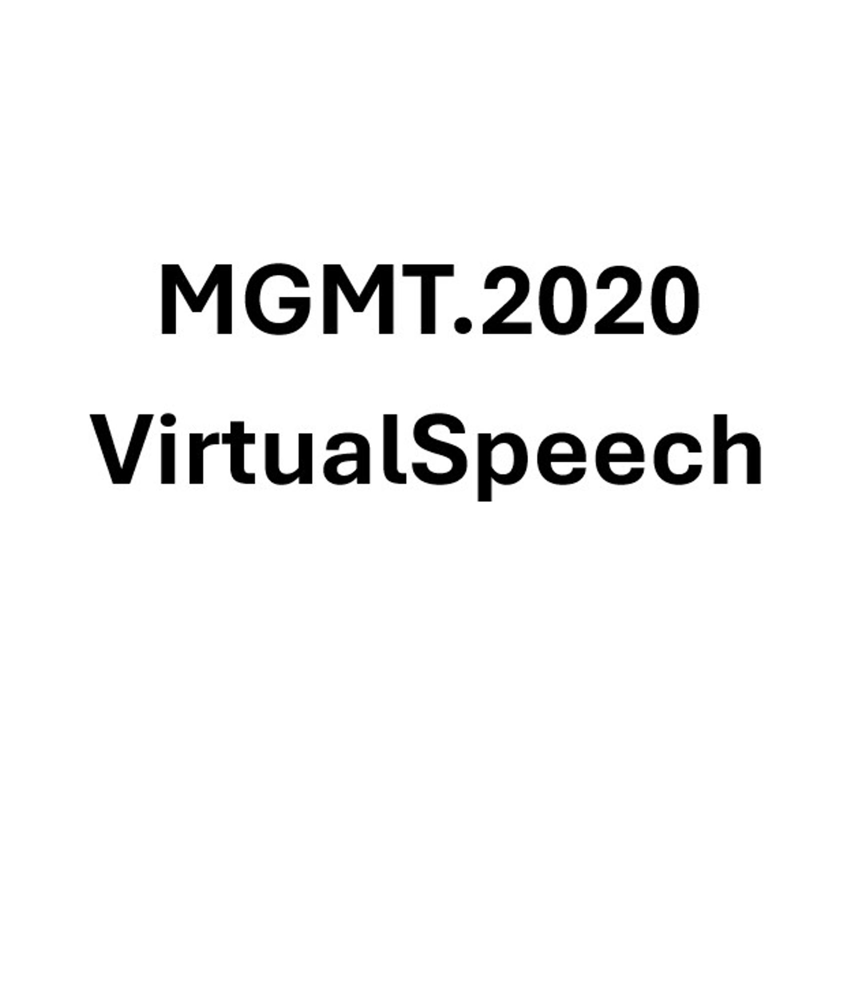 Cover image for MGMT.2020 VirtualSpeech