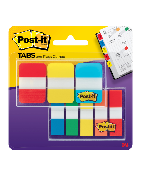 Post-it Tabs & Flags Combo Pack, Primary; $9.98