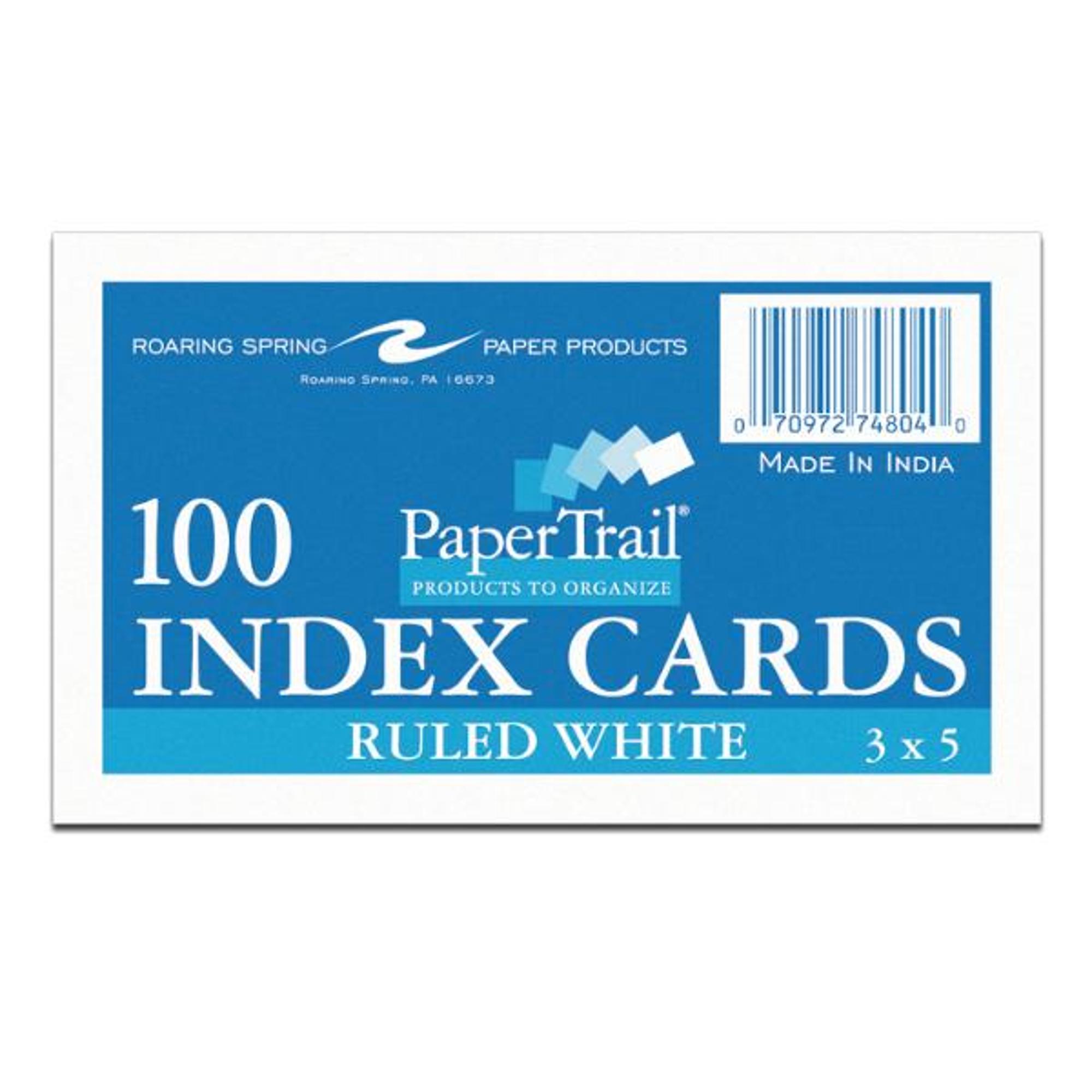image of: INDEX CARDS 3X5 LINED WHITE
