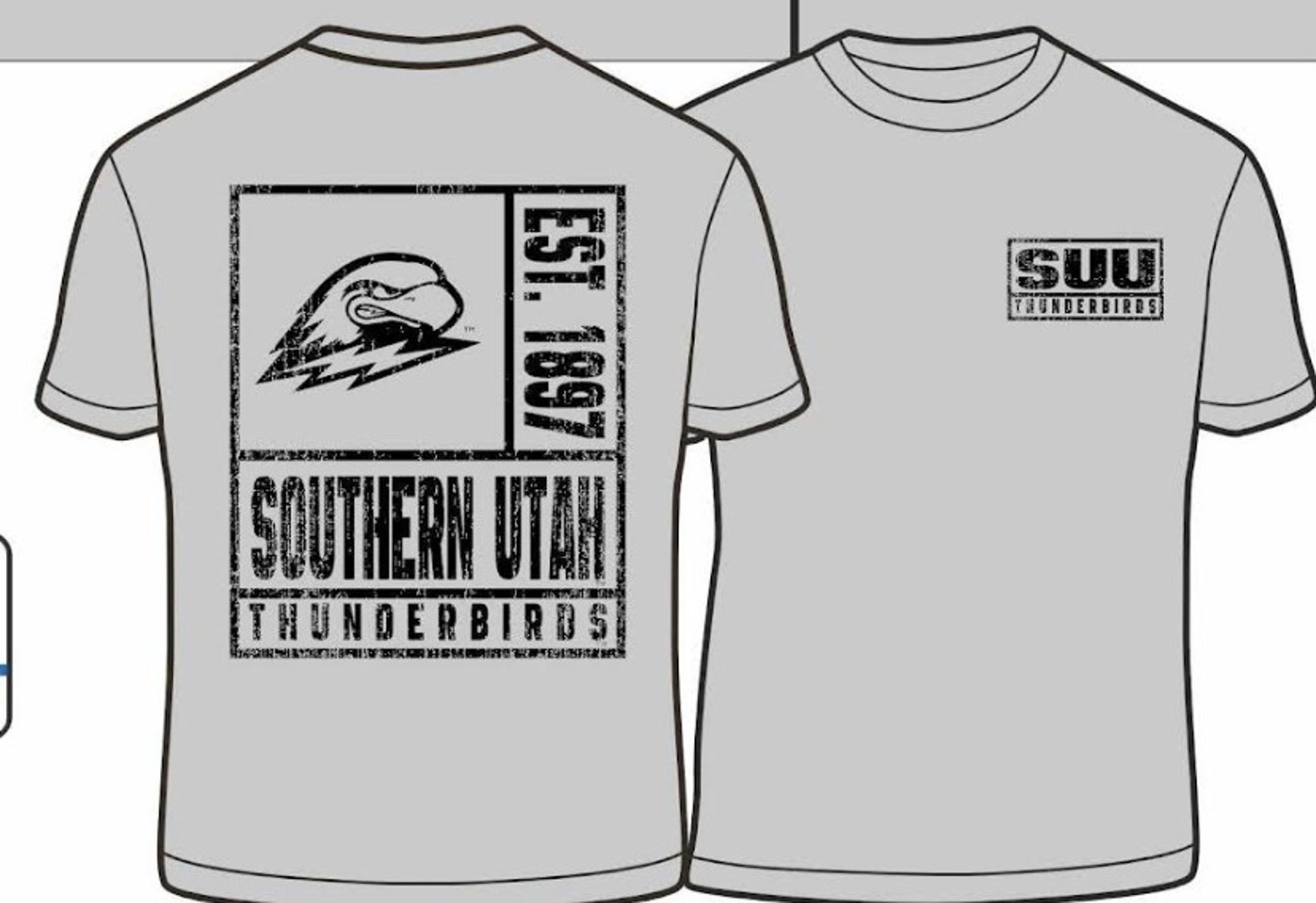 image of: CI SPORT TEE S/S GRAY SUU THUNDRBIRDS FRONT AND BACK
