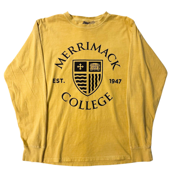 Merrimack Circle Shield Ringspun Long-sleeved Yellow; $32.99