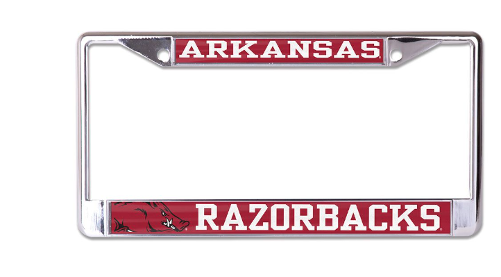 image of: Arkansas Razorback Running Hog Metallic Wincraft License Plate Frame