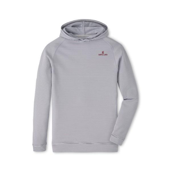 Santa Clara Broncos Peter Millar Youth Pine Sugar Stripe Performance Hoodie, Iron; $119.99
