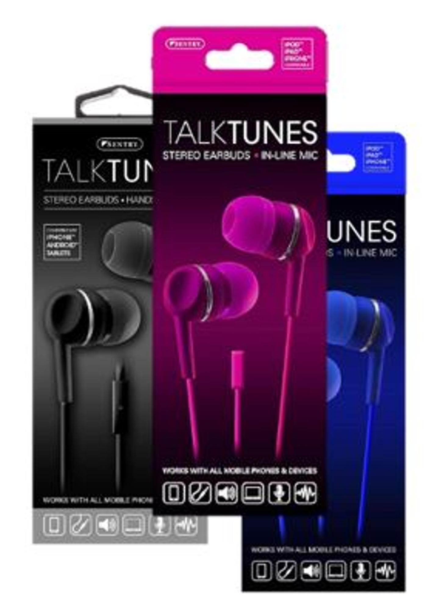 image of: Talk Tunes Earbuds w/inline mic -  Assorted Colors