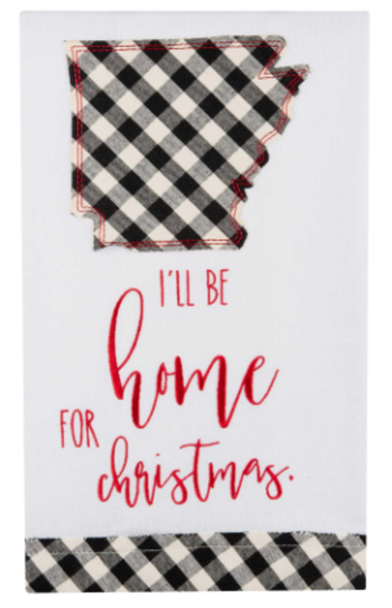 image of: Glory Haus I'll Be Home Arkansas Christmas Kitchen Tea Towel