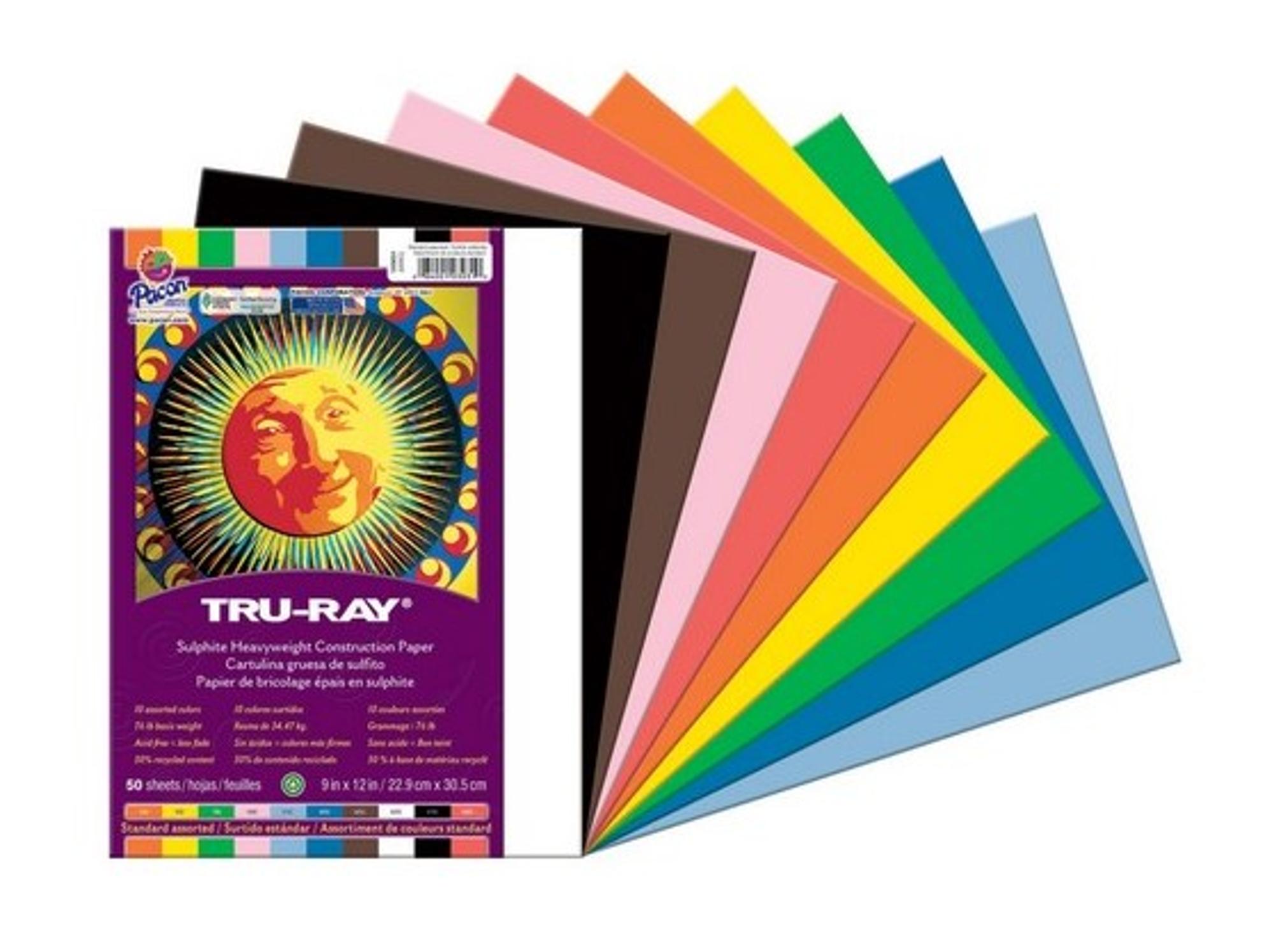 image of: True Ray Construction Paper 50 sheet - Assorted