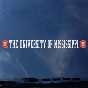 image of: University of Mississippi Lyceum Crest Strip Decal White