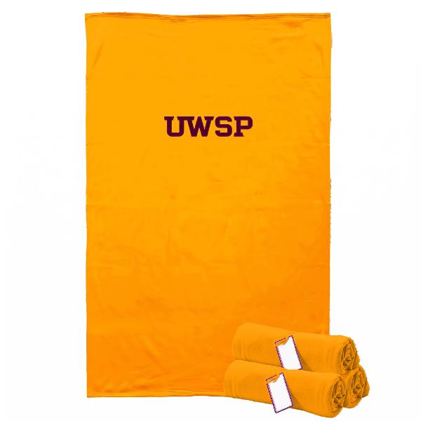 University of Wisconsin Stevens Point Proweave Sweatshirt Blanket, Yellow; $49.98