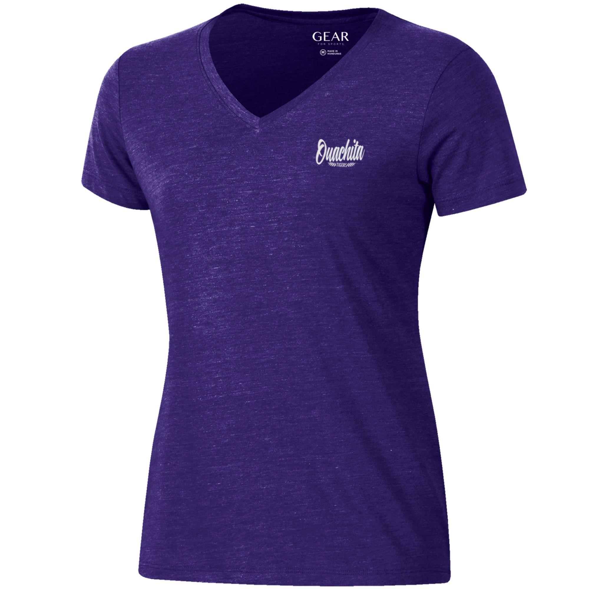 Product image 1 of 1 for Ouachita Tigers Women's Relaxed Tri-blend V-neck Short Sleeve