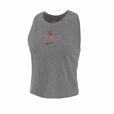 image of: Santa Clara Broncos Nike Women's Dri-Fit Cotton Crop Tank, Heather Gray