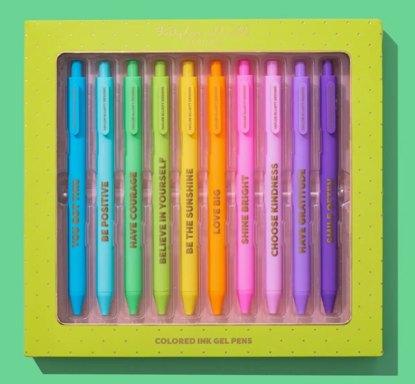 Taylor Elliott Designs Motivational Gel Pen Set, 10 Pack; $24.98