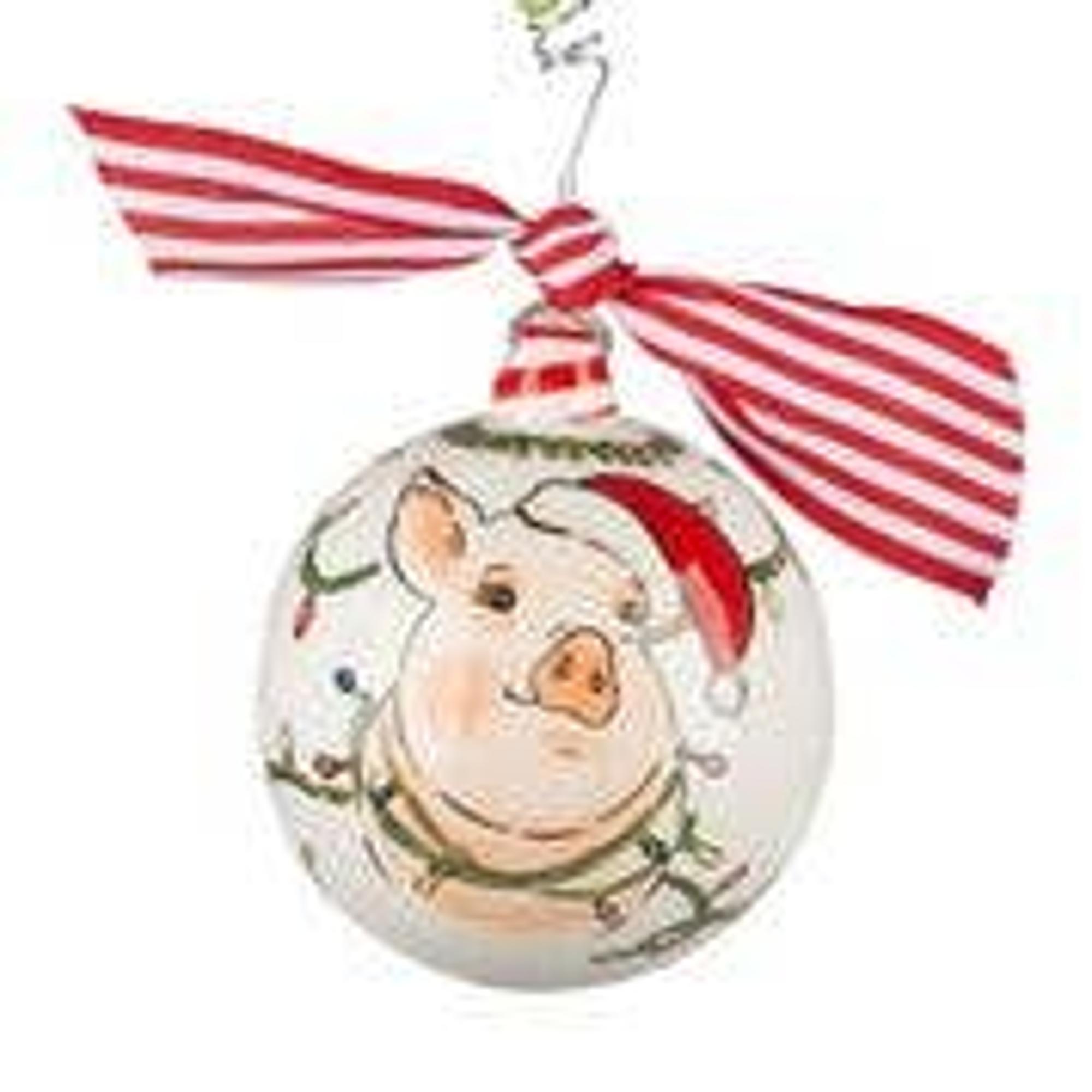image of: zz Glory Haus Merry and Bright Pig Ornament