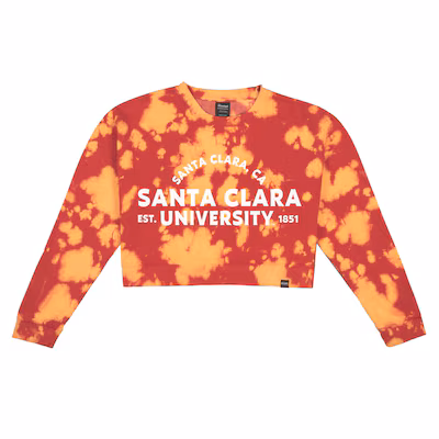 image of: Santa Clara Broncos Bleach Wash Crop Crew, Red