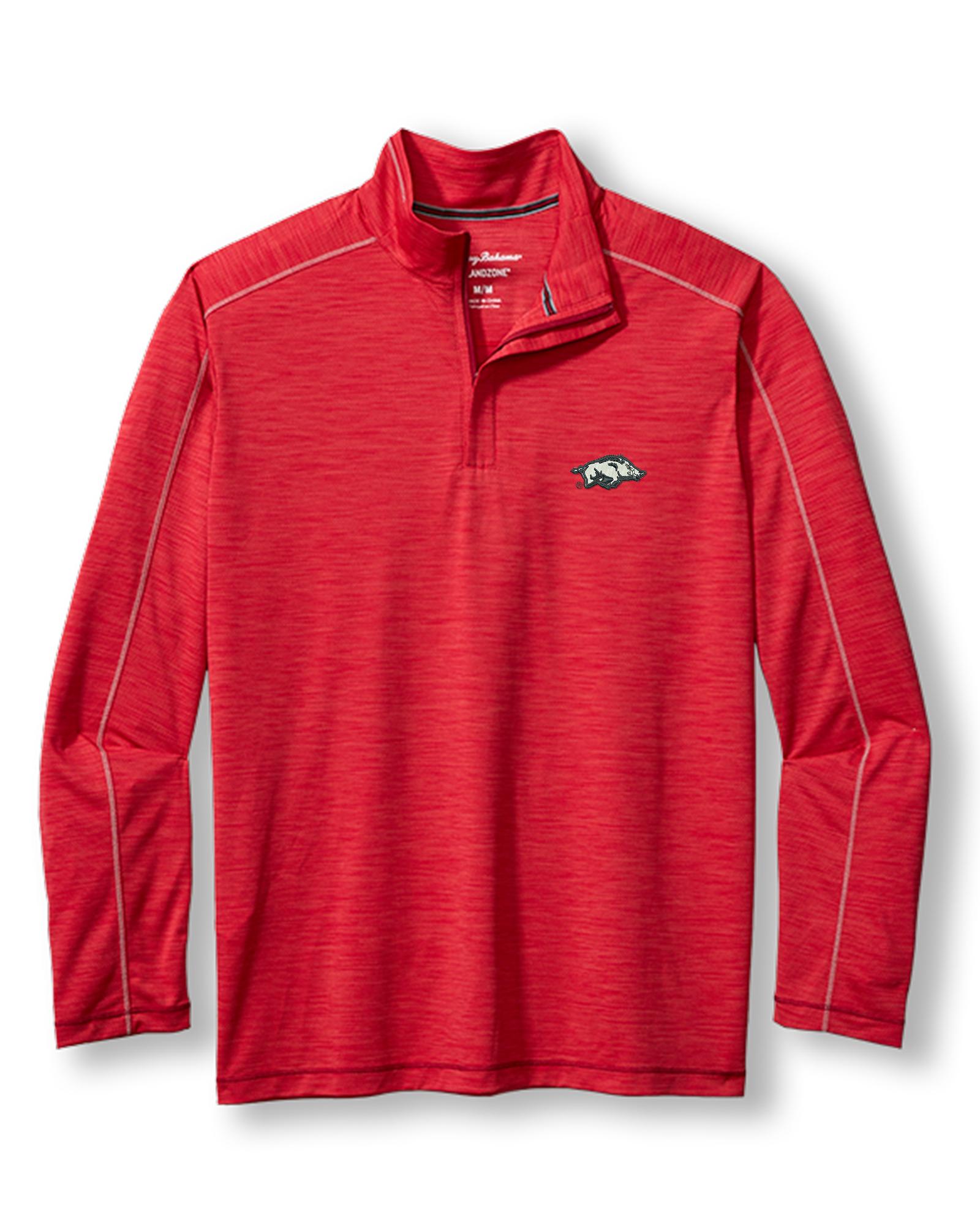 image of: Arkansas Razorbacks Men's Tommy Bahama Islandzone® Player Point Half Zip