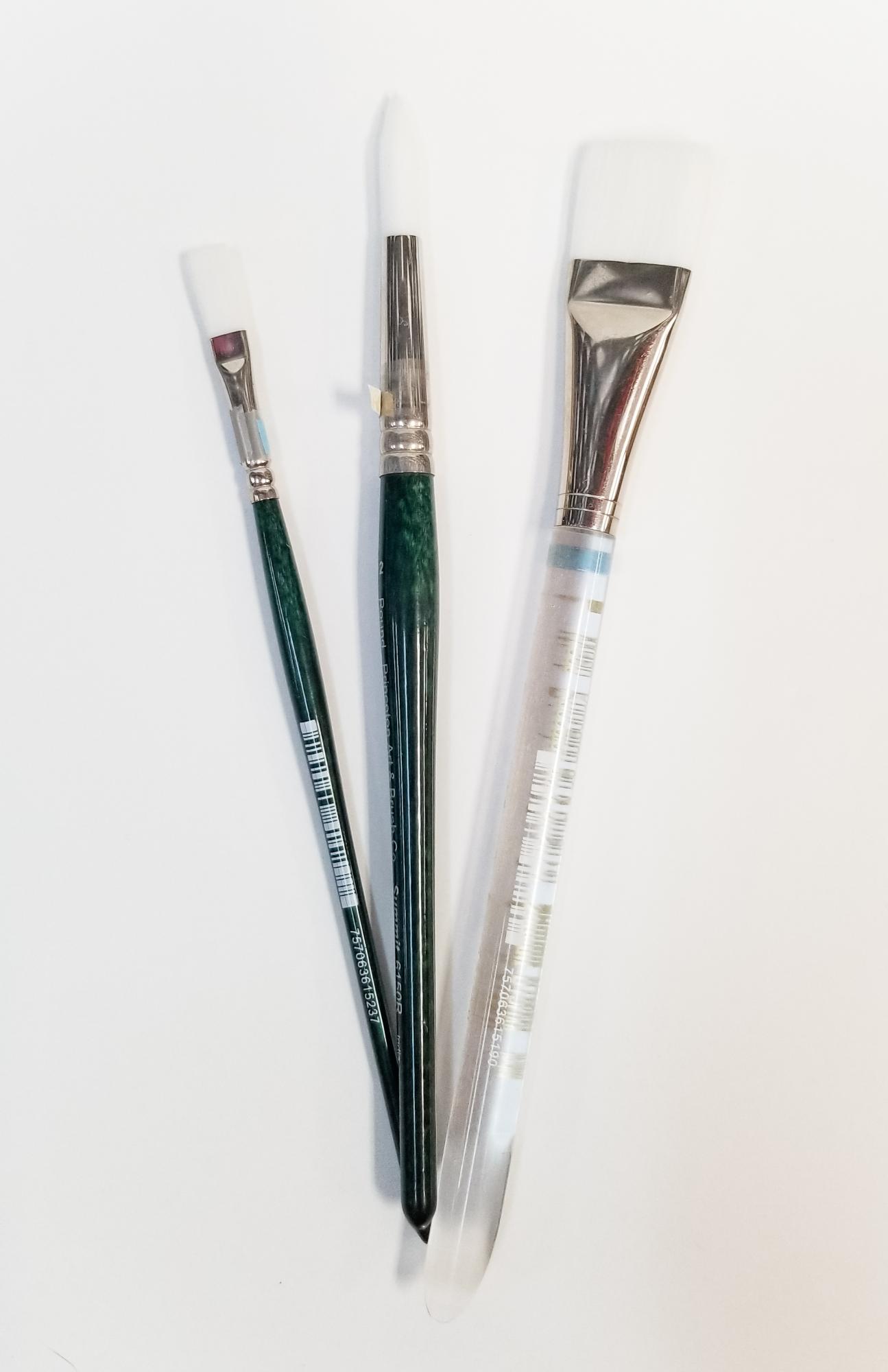 image of: Summit 6150 White Synthetic Short Handle Brushes