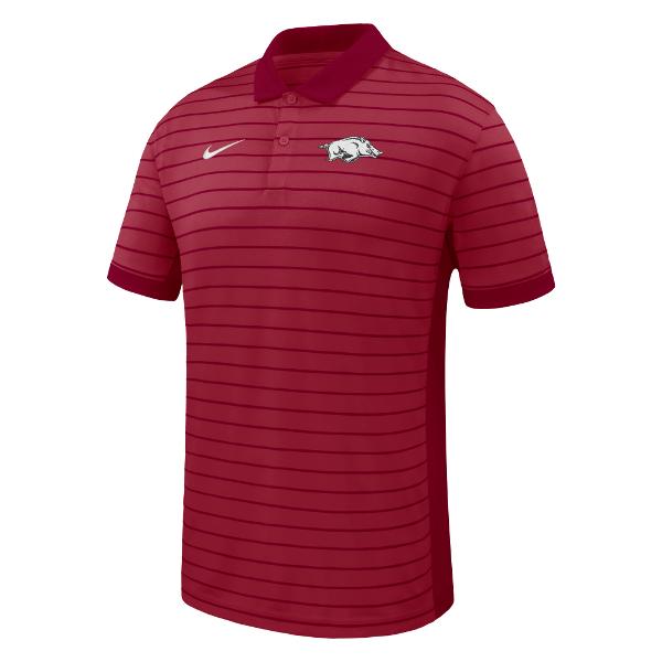 Arkansas Razorbacks Men's Nike Dri-FIT Victory Stripe Polo; $80.00