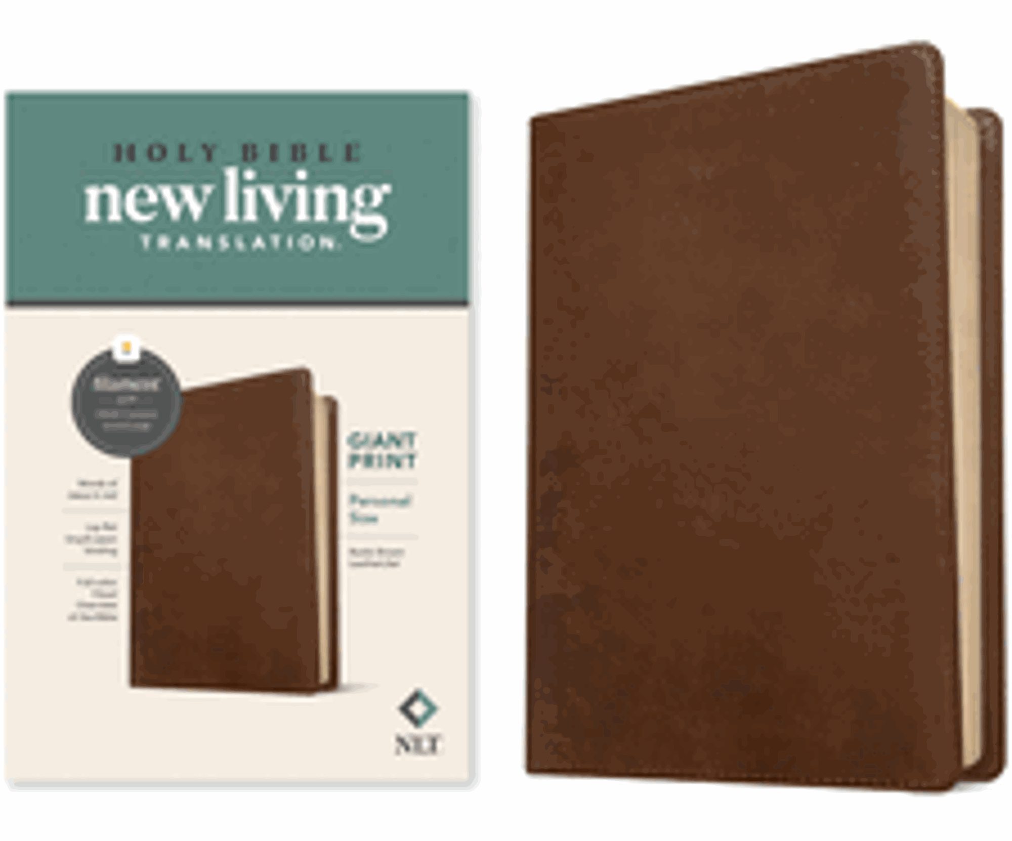 Cover image for NLT Personal Size Giant Print Bible, Filament Enabled Edition (Red Letter, Leatherlike, Rustic Brown) - Large Print