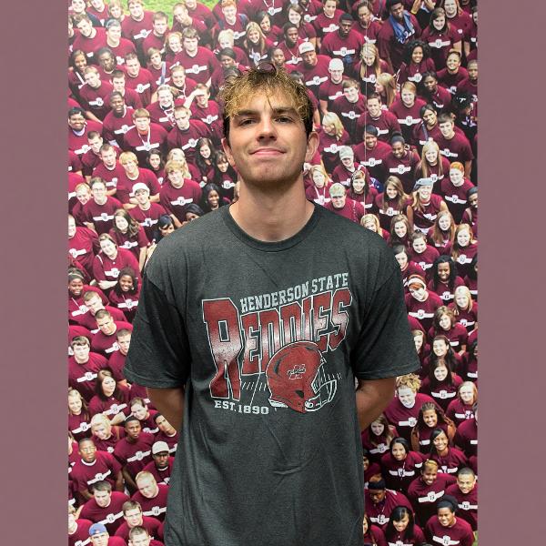 Henderson State Reddies Football Fade Route Tamarac Ringspun Tee; $34.99