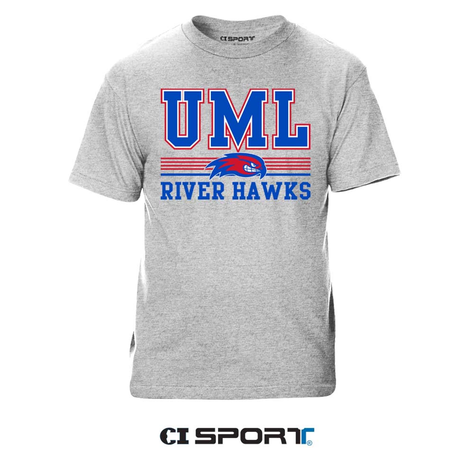 Heather Grey UML River Hawks Premium Tee